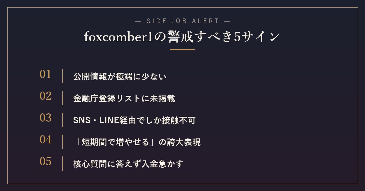 foxcomber1の警戒すべき5サイン