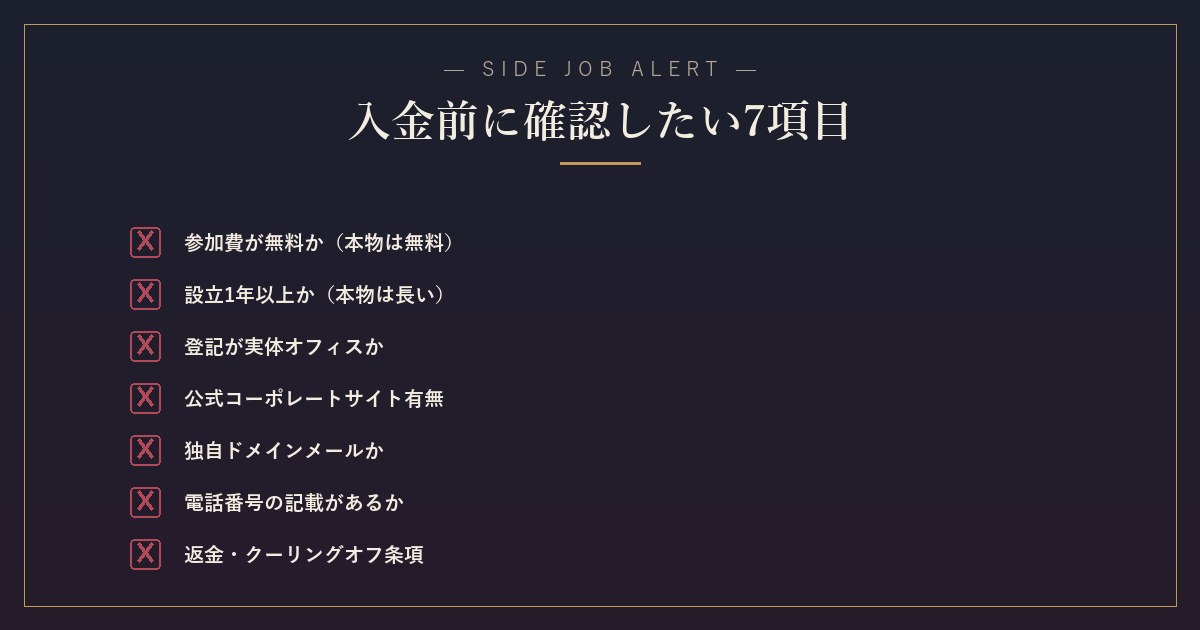 LINE POST入金前の7項目チェックリスト