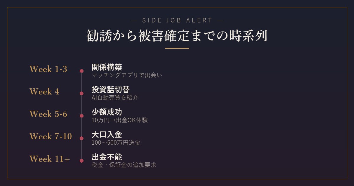 TRUSTcoreの勧誘から被害確定までの時系列