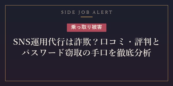 SNS運用代行詐欺